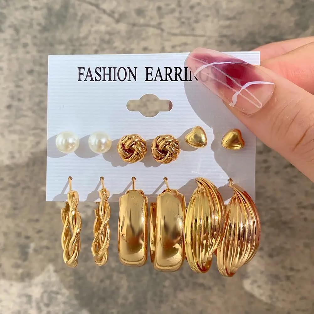 Shining Diva Fashion 12 Pairs Combo Earring Set Latest Stylish Western Earrings for Women and Girls (16142er) 4