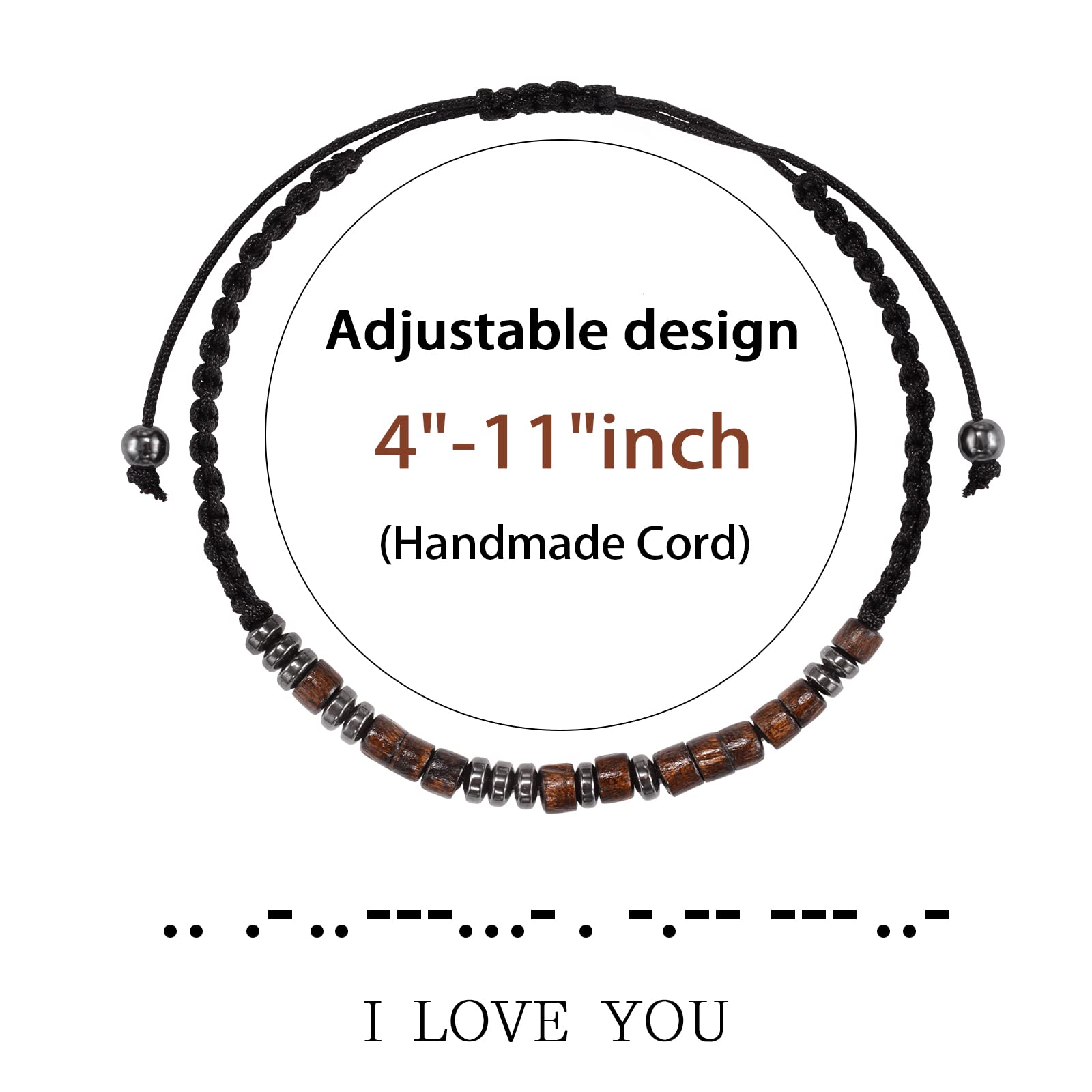 CheersLife Gewebte Seile Morsecode Papa-DEDE