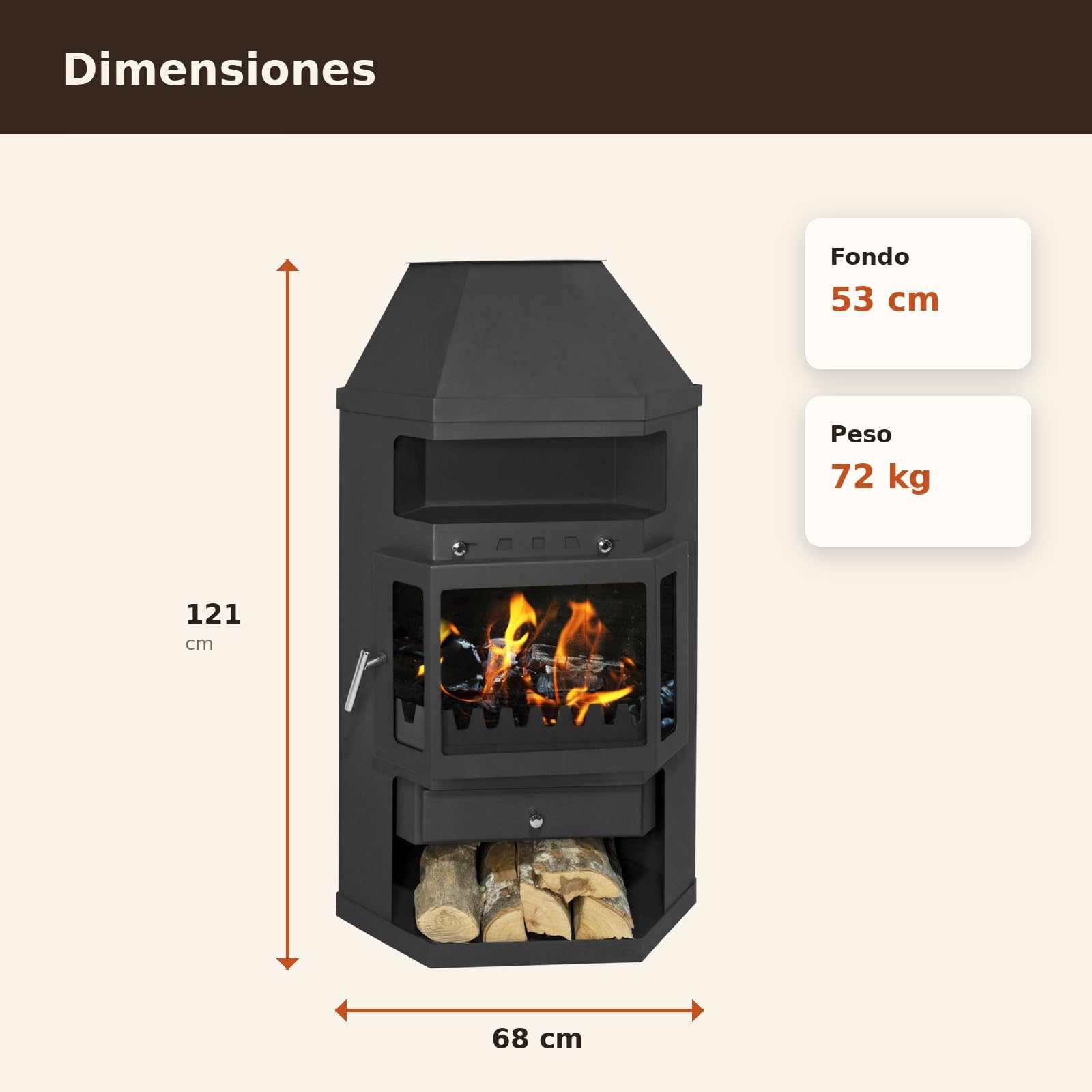 EIDER BIOMASA Estufa de Leña LINAM ESQUINA – 13,85 kW – Rendimiento 78% – Hasta 270 m³ – Doble Combustión – Certificada CE