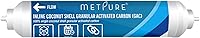 Vista 7 de Metpure In line Water Filter 2" x 10" Coconut Shell Post Activated Carbon Water Filter Replacement with 1/4" OD Quick Connects for Inline Reverse