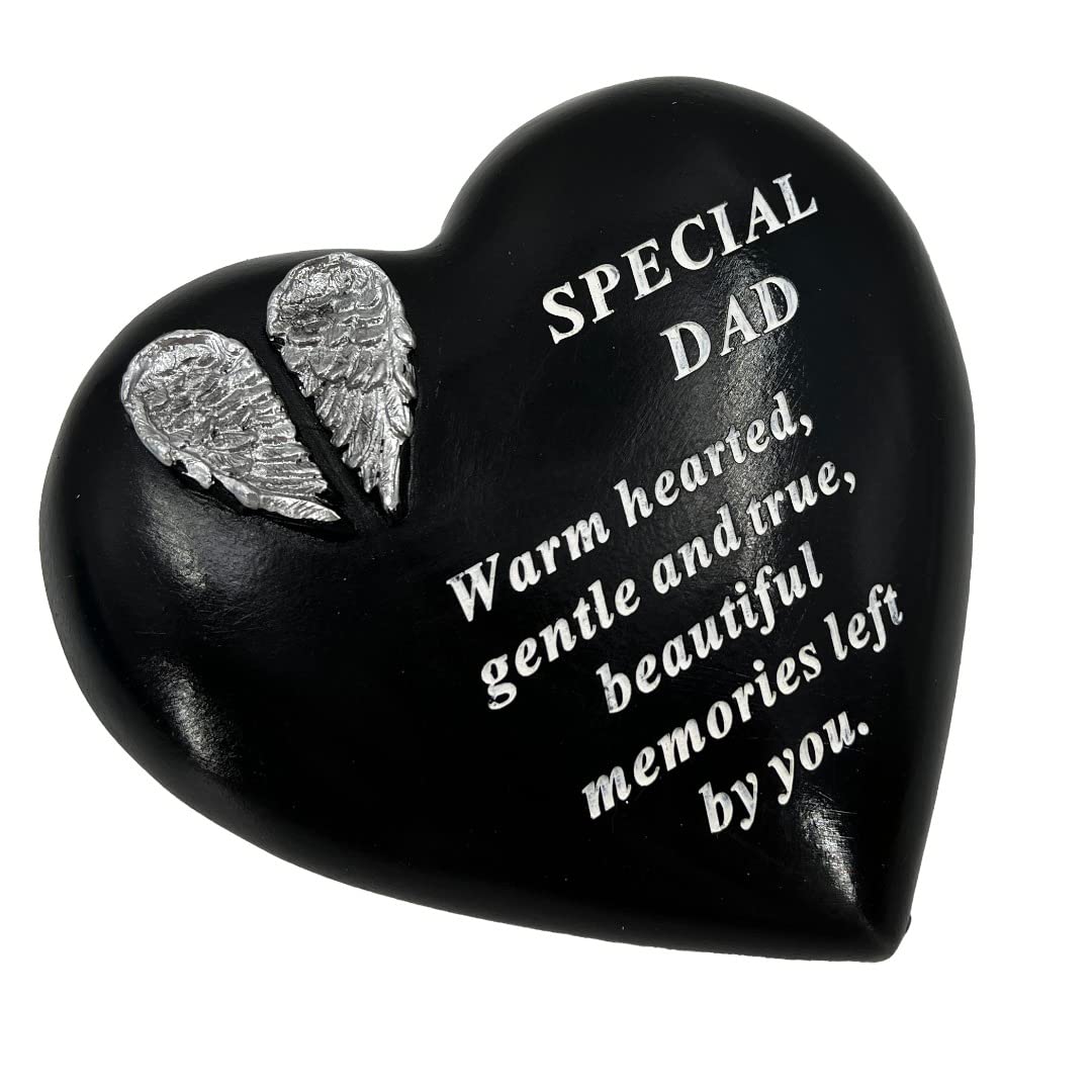 Angraves Multicolor Special Dad Angel Wings Memorial Black Heart Grave Plaque Graveside Ornament Decoration