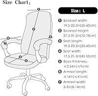 Vista 2 de FORCHEER Funda para Silla de Oficina Repelente al Agua de Jacquard con Respaldo Giratoria Extraíble Elástica Universal para Silla de Computadora