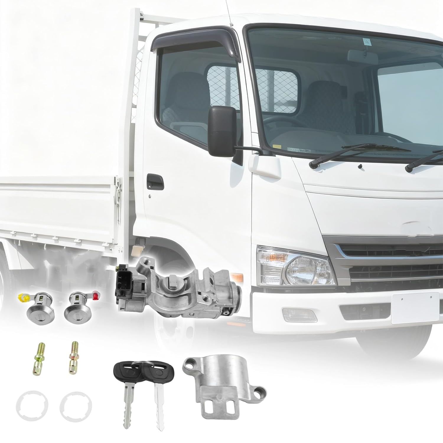 Ignition Switch Lock Cylinder Assembly Fit for Hino 145 165 185 238 258 268 338 Replacement for 63701-52063