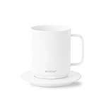 Ember Temperature-Control Smart Mug, 10 Ounce, 1-hr Battery Life, White - App-Controlled Heated Coffee Mug