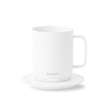 Temperature Control Smart Mug&comma; 10 Ounce&comma; 1-hr Battery Life&comma; White - App Controlled Heated Coffee Mug