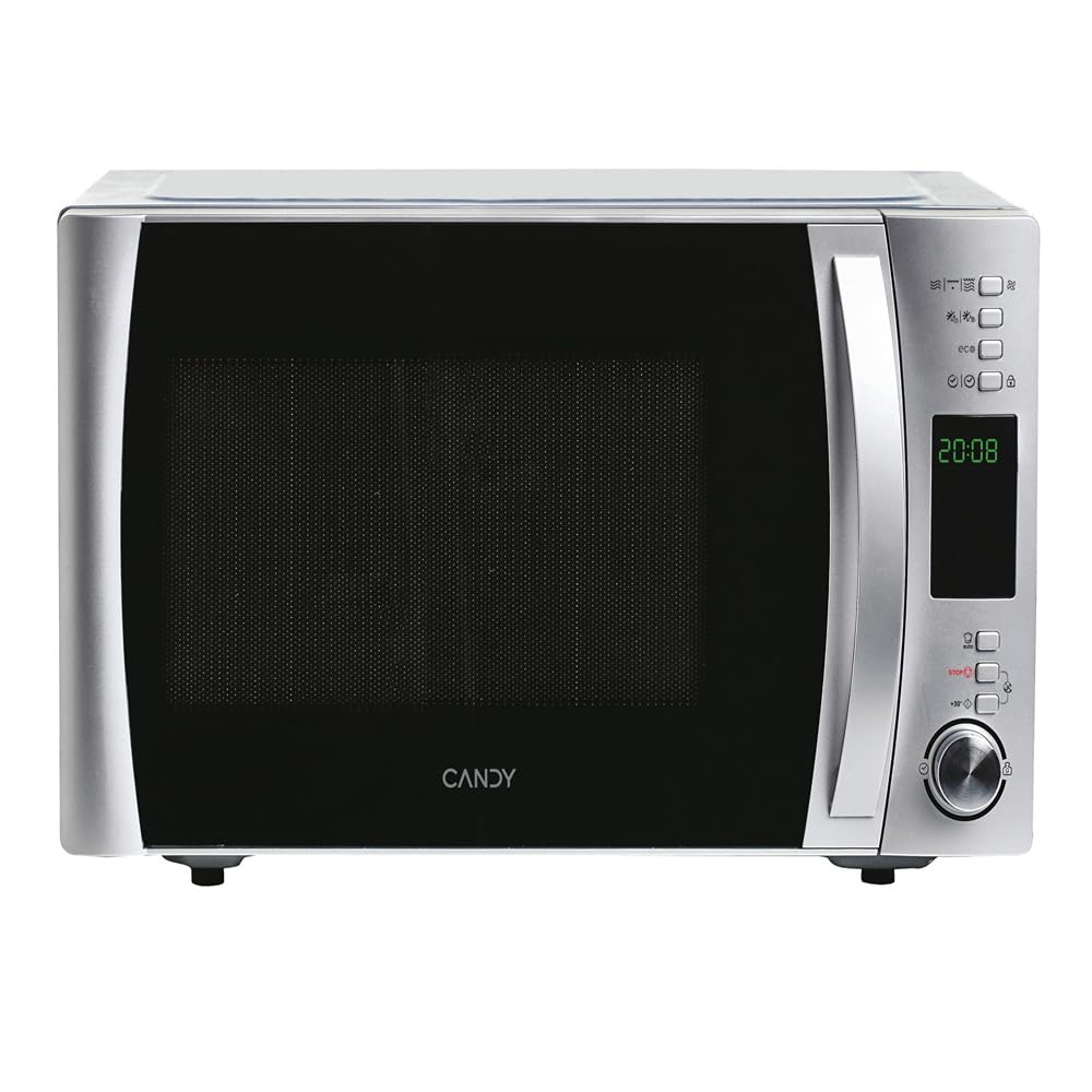 Candy CMXC25DCS - Horno microondas combinado con grill y cook in app, Capacidad 25L, 40 Programas Automáticos, Plato giratorio 31,5cm, Potencia 900W/1000W/2000W, Color silver