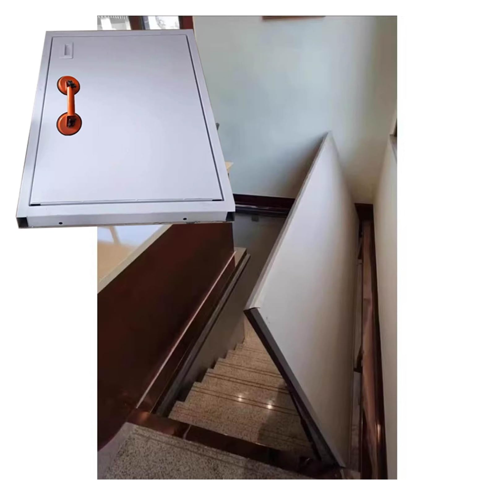 Puerta empotrada de acceso al suelo de 111x68cm para eliminar tropiezos y tapas feas en casa
