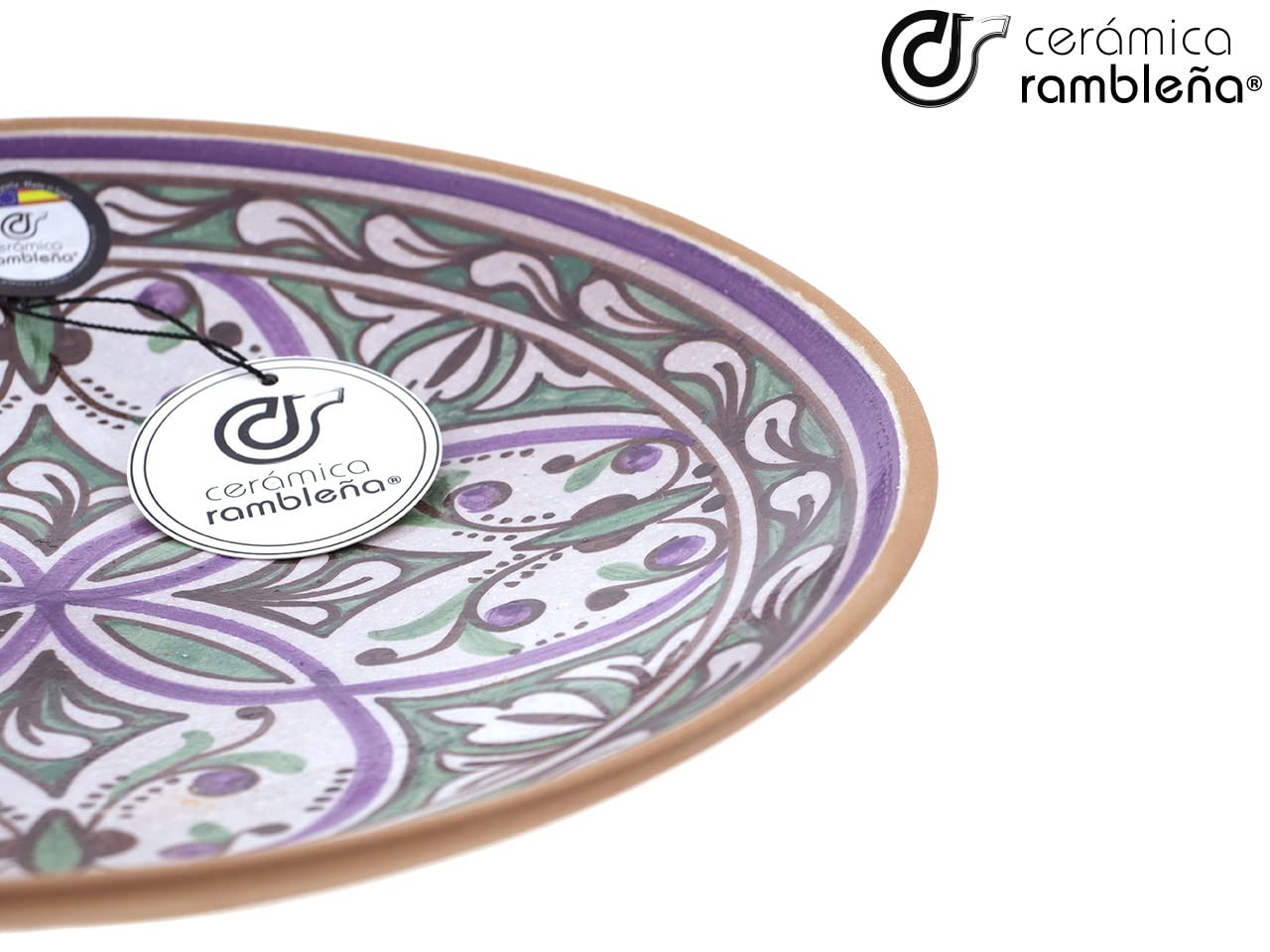 Plato decorativo pared cerámica barro Modelo D49 27x27x4.5 cm Hecho a mano