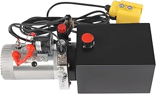 PIAOCAIYIN 6 Quart Hydraulic Pump, Double Acting Dump Trailer Pump, 12V Hydraulic Power Unit, Hydraulic Electric Pump, Steel Low Noise, Trailer Pump for Dump Trailer Car Lifting