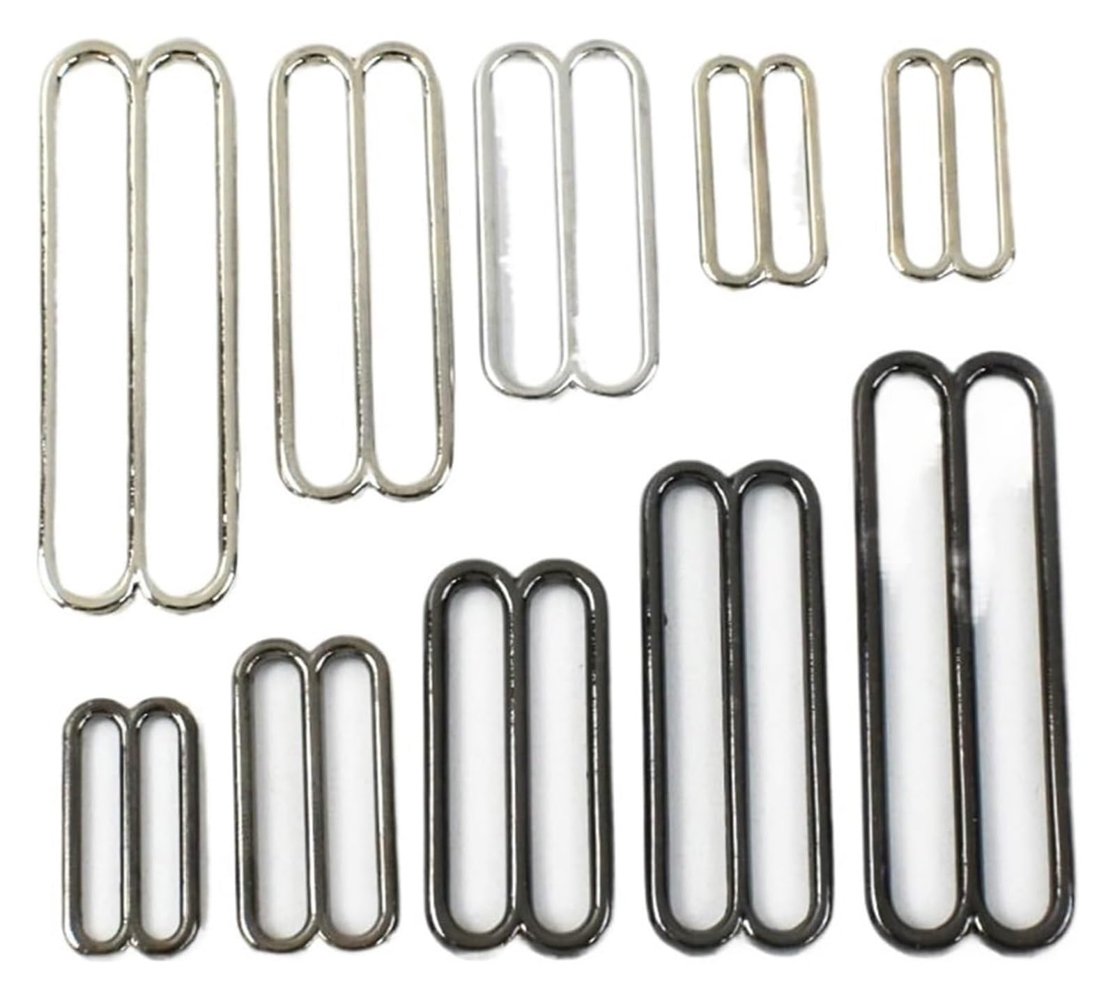 Metalowa regulowana klamra suwakowa, 5 szt. 20-50 mm Metalowe klamry regulacyjne Zapięcie biustonosza O-ring Suwaki Pasek Klamra Hak Pasek Akcesoria do szycia odzieży(Silver-triglide,30mm-20Pcs)
