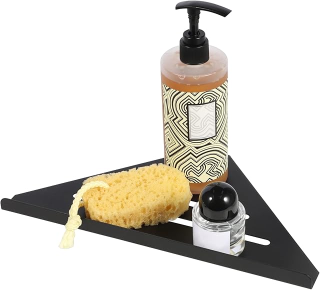 Allinside Shower Corner Shelf Caddy, No Drilling Wall Mounted Shower Organizer Storage for Toilet, Kitchen and Dorm -- 2 Tiers, Black