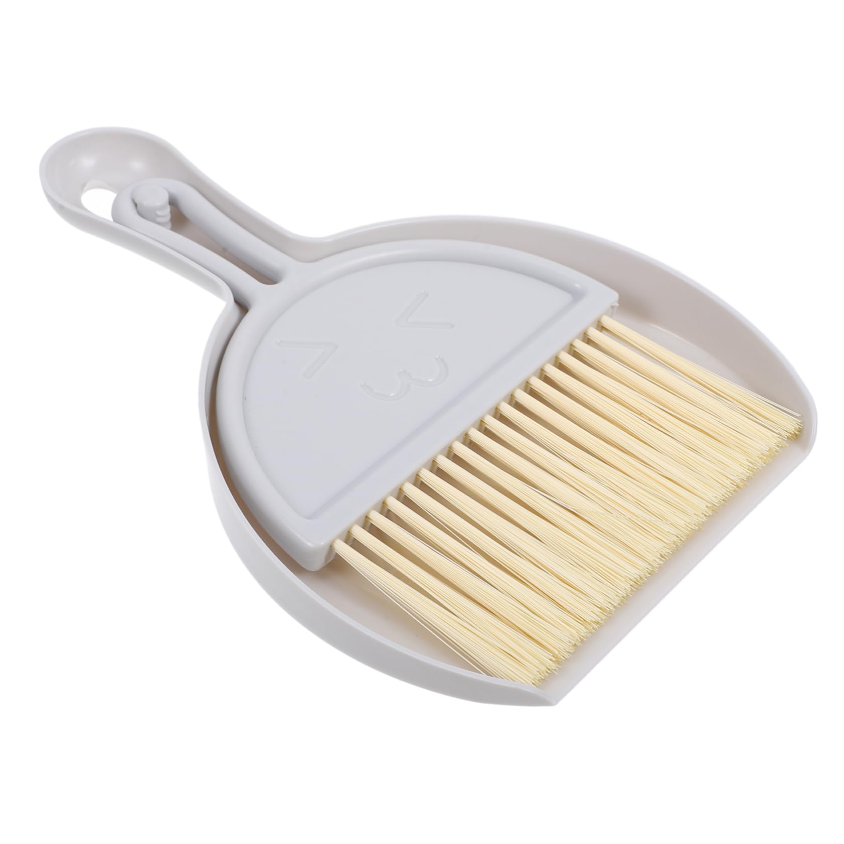 HOODANCOS Mini Handheld Broom and Dustpan Set Compact Cleaning Tool for Home Office Cars for Desktops Counters and Small Messes Light Grey