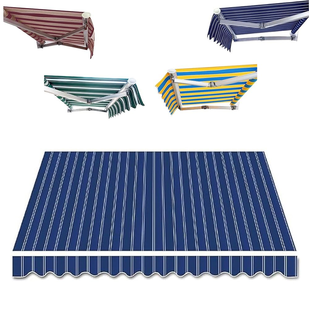 Toile pour auvent de terrasse imperméable et anti-UV bleu rétractable