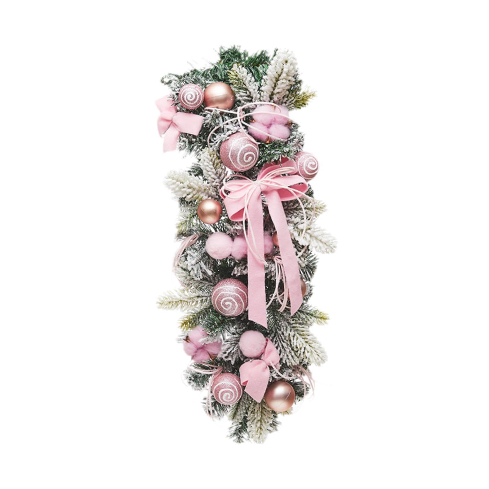 AMSLSIU Holiday Festive Atmosphere Seasonal Decor Christmas Stairway Swag Teardrop Wreath With Bows. Is Beautiful And Practical Crafts Xmas