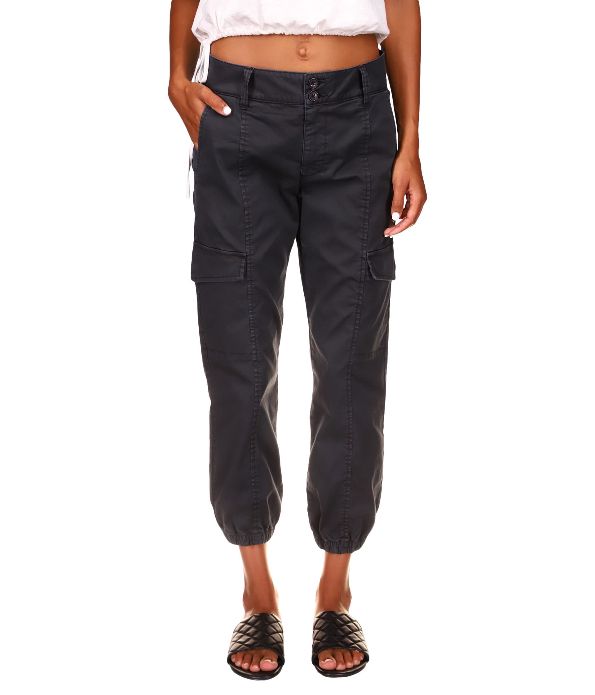 Sanctuary Rebel Pants for Women - Cotton-Blend Construction - Elasticized Fitted Ankle Cuffs - Side Pockets