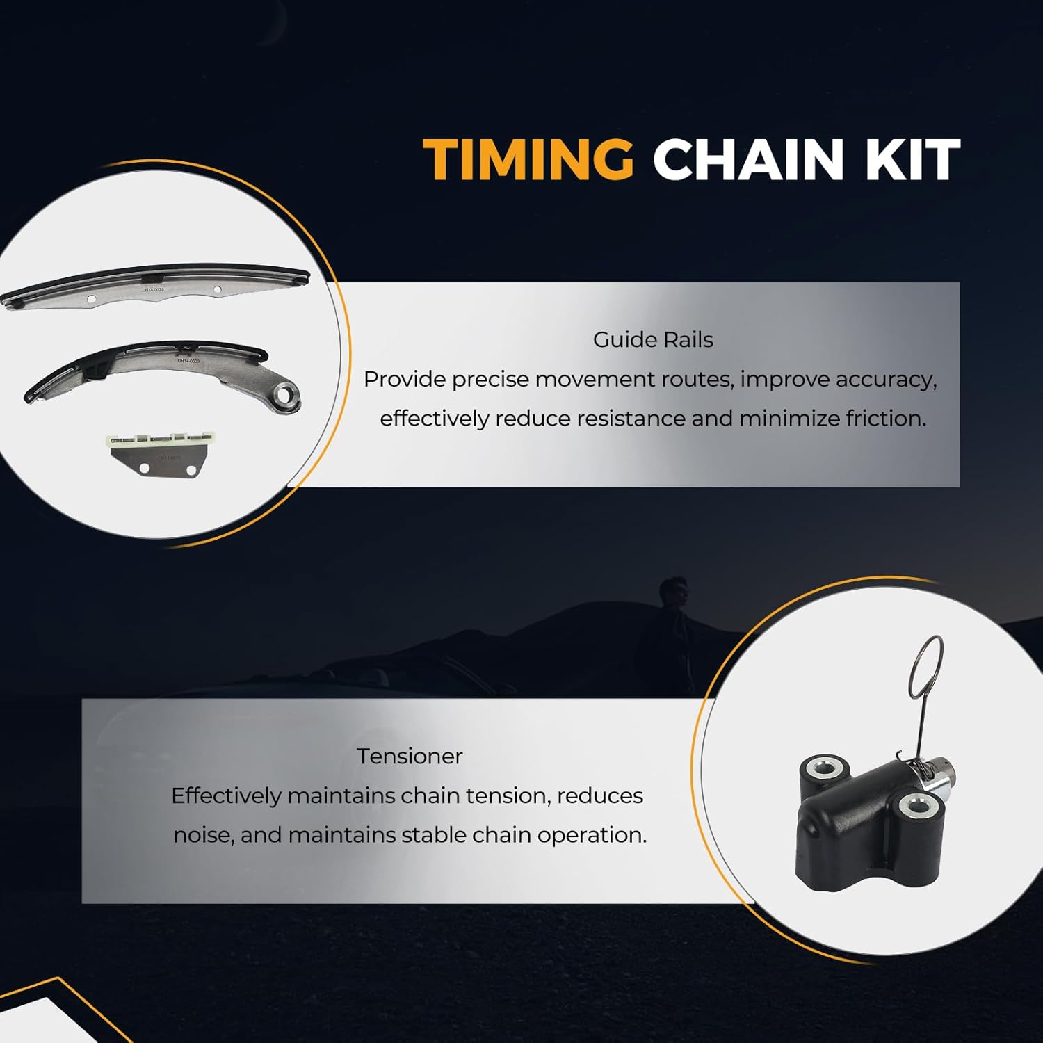 PAROD 90719S Engine Timing Chain Kit Fit for 2005-15 Nissan Frontier, Xterra, 2012-19 NV1500, 2012-17 NV2500, NV3500, 2005-12 Pathfinder, 2009-12 Suzuki Equator V6 4.0L