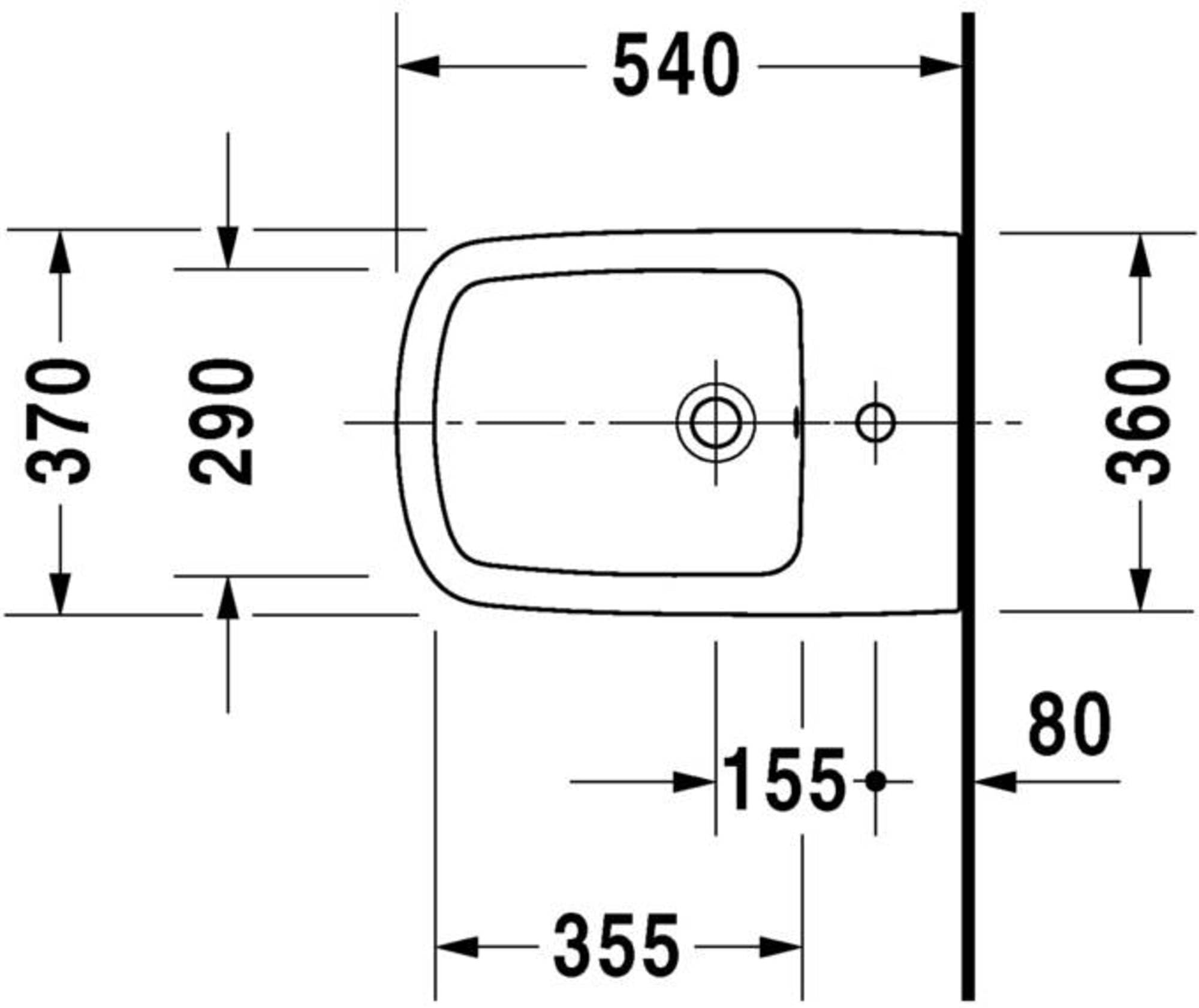 Duravit bidet ?cienny DuraStyle 54cm z przelewem, z ?awk? z otworem na bateri?, 1 otwór na bateri?, Kolor: Bia?a - 2287150000