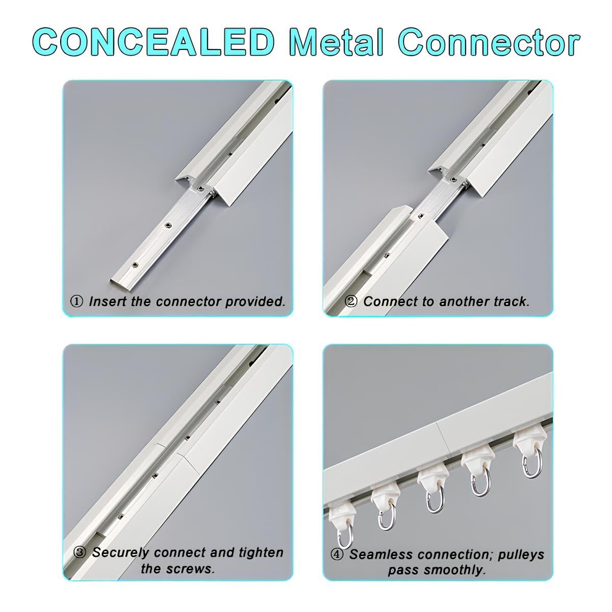 Rail de Rideau de Plafond en V, Tringle à Rideau Aluminium Robuste