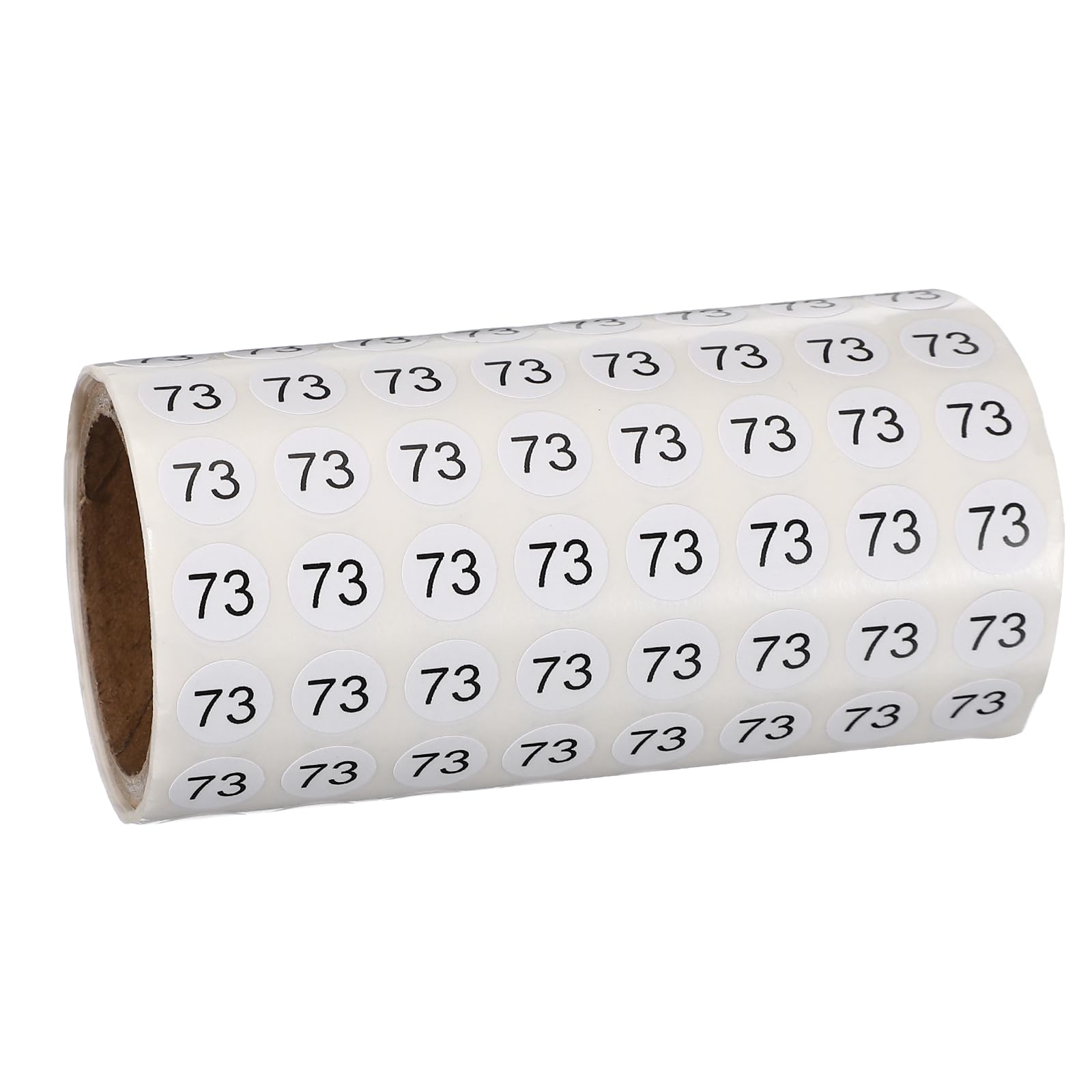 PATIKIL 1000pcs 0.4" Number Stickers, Mini Number 73 Sticker Numbers Labels Round Small Vinyl Self Adhesive Label Circle Decals 1 Roll Dots for Photo Album Poster Organize Inventory, Black