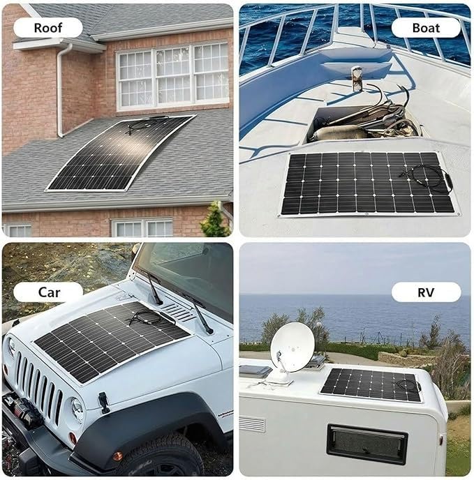 Panel Solar de 1000 Vatios 2 Pcs Kit de Panel Solar Flexible de 500W con Controlador de Carga, Paneles Fotovoltaicos Portátiles Monocristalinos