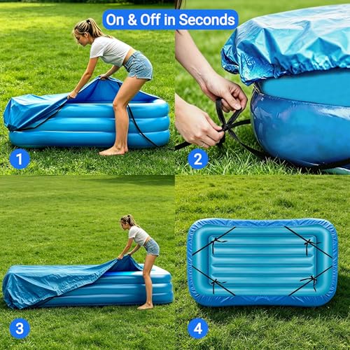 Cubre Piscina Inflable Rectangular 130x84 cm Azul miniatura 6