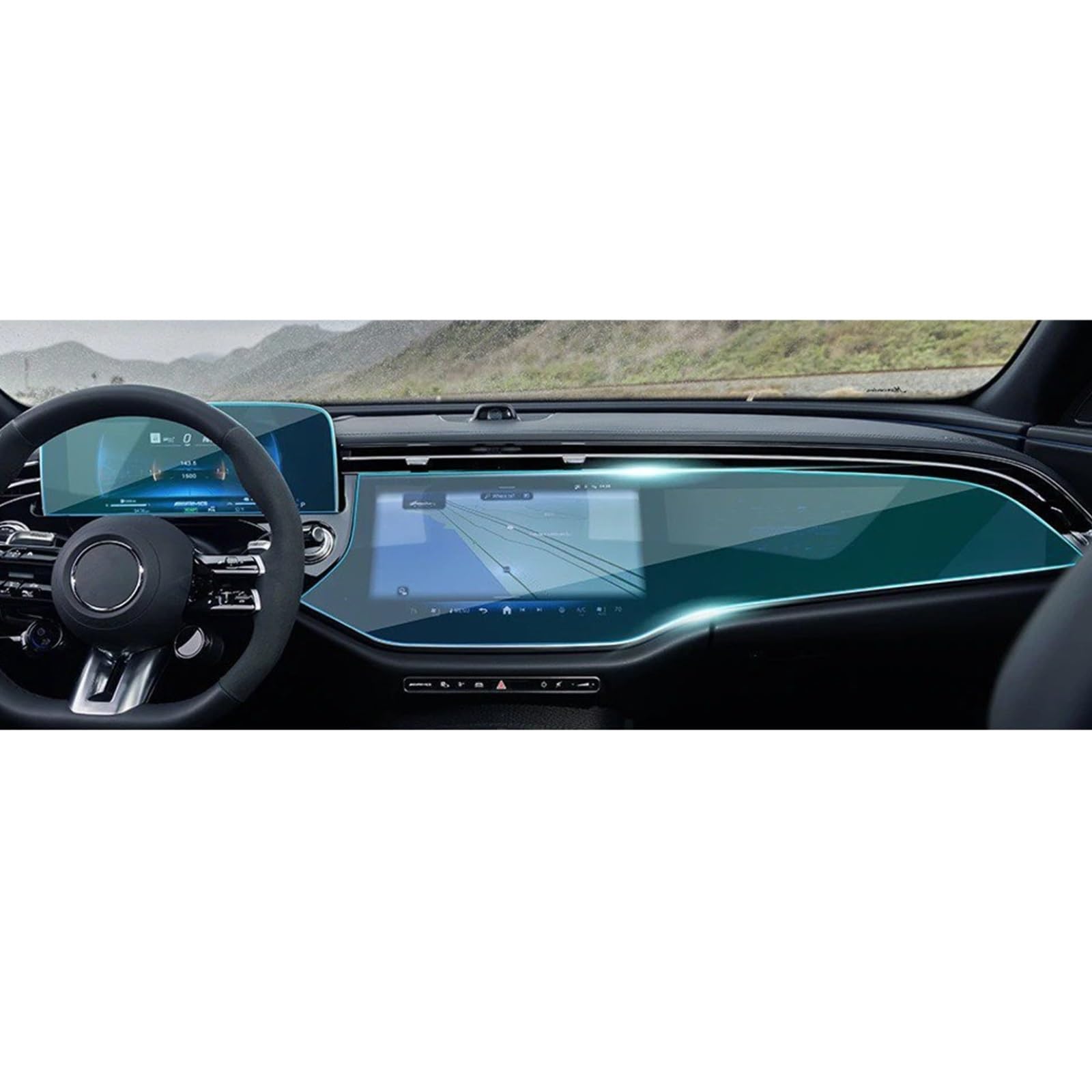 Ochraniacz ekranu dla Benz E Class W214 Konsola centralna GPS Nawigacja Ekran Ochraniacz ekranu Szkło Hartowane do samochodu (zestaw)