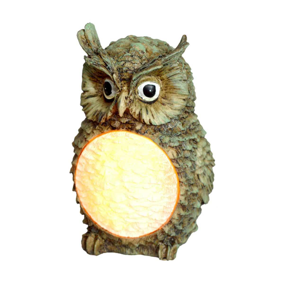 Homoyoyo Lámpara Solar de Resina Diseño de Búho Batería Recargable Iluminación Decorativa Exterior y Protección Ip55 para Jardín y Césped