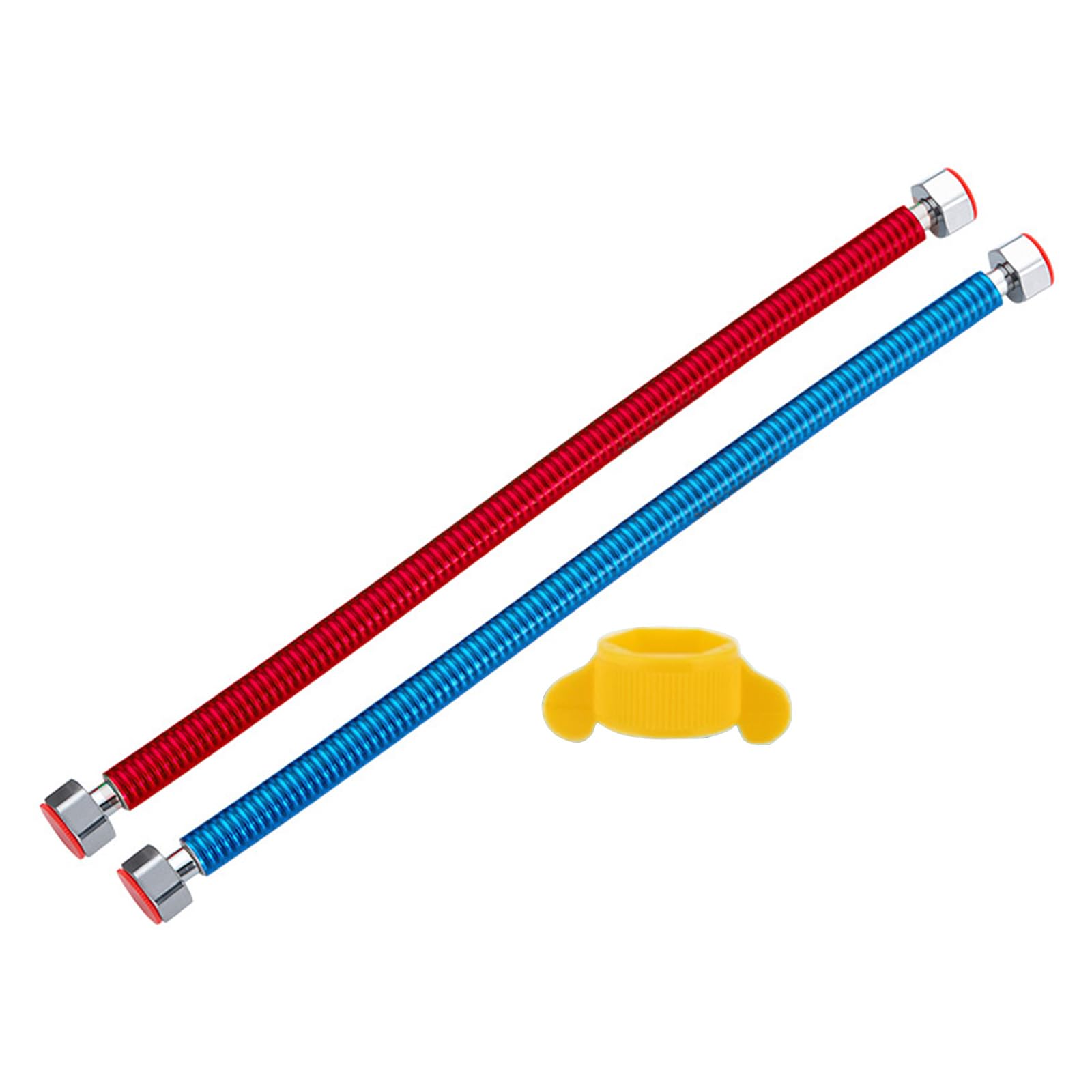 2pcs 304 Stainless Steel Corrugated Pipe Water Heater Hot and Cold Water Inlet Hose Explosions Proof Connector Connector
