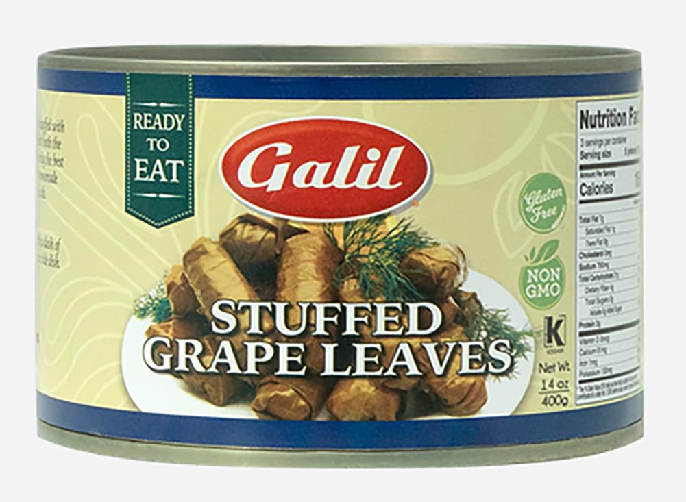 Galil Stuffed Grape Leaves Non-GMO, 14-Ounce Cans (Pack of 12)