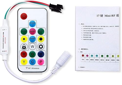 Miniatura 7 de ALITOVE WS2812B WS2811 Controlador LED direccionable RF Remoto inalámbrico Mini Controlador 524V DC para WS2812 WS2811 Color Dream Color Rainbow RGB