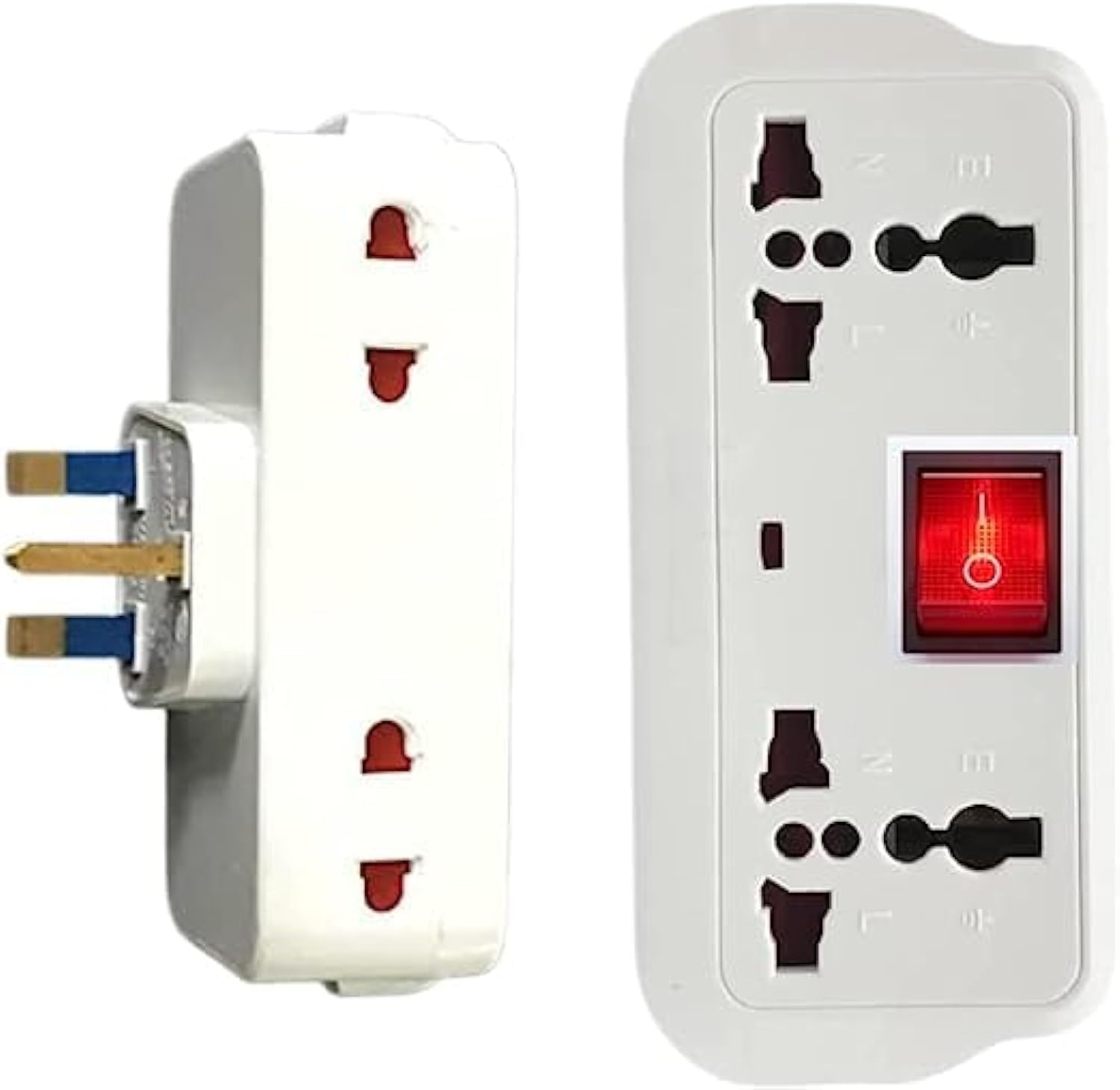 Universal Adapter with 4 Electrical Multi socket plug, Multiple Outlet Extender, Side Outlet Splitter Box, Wall Tap Power Plug Expander for Home