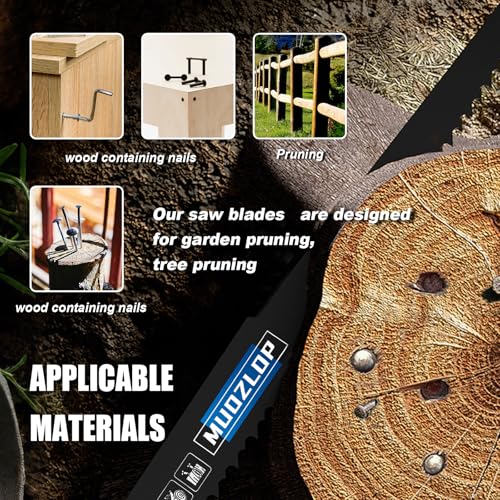 Image of 25 Pack 9 inch Reciprocating Saw Blades Set, 6 /12TPI High Carbon Saw Blades, Woodcutting Saw Blades with Organizer Case (25, 6 /12TPI /9 inch)