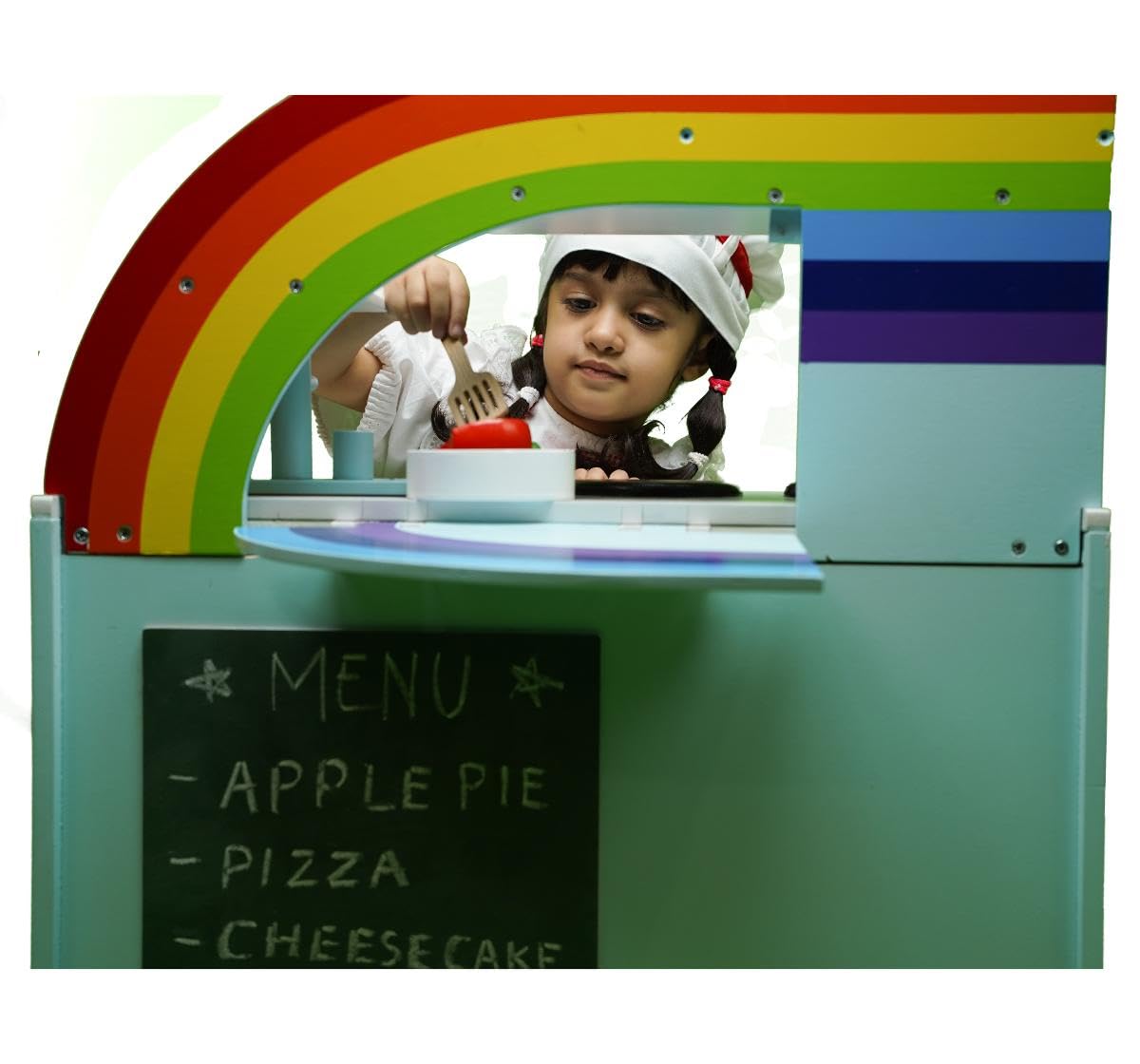 Kingdom of Play Rainbow Kitchen and Café Set | Pretend Play Cooking and Café Toy for Kids | Multicolour Role Play Set with Kitchen Accessories | for Children Age 3 Years and Up 2