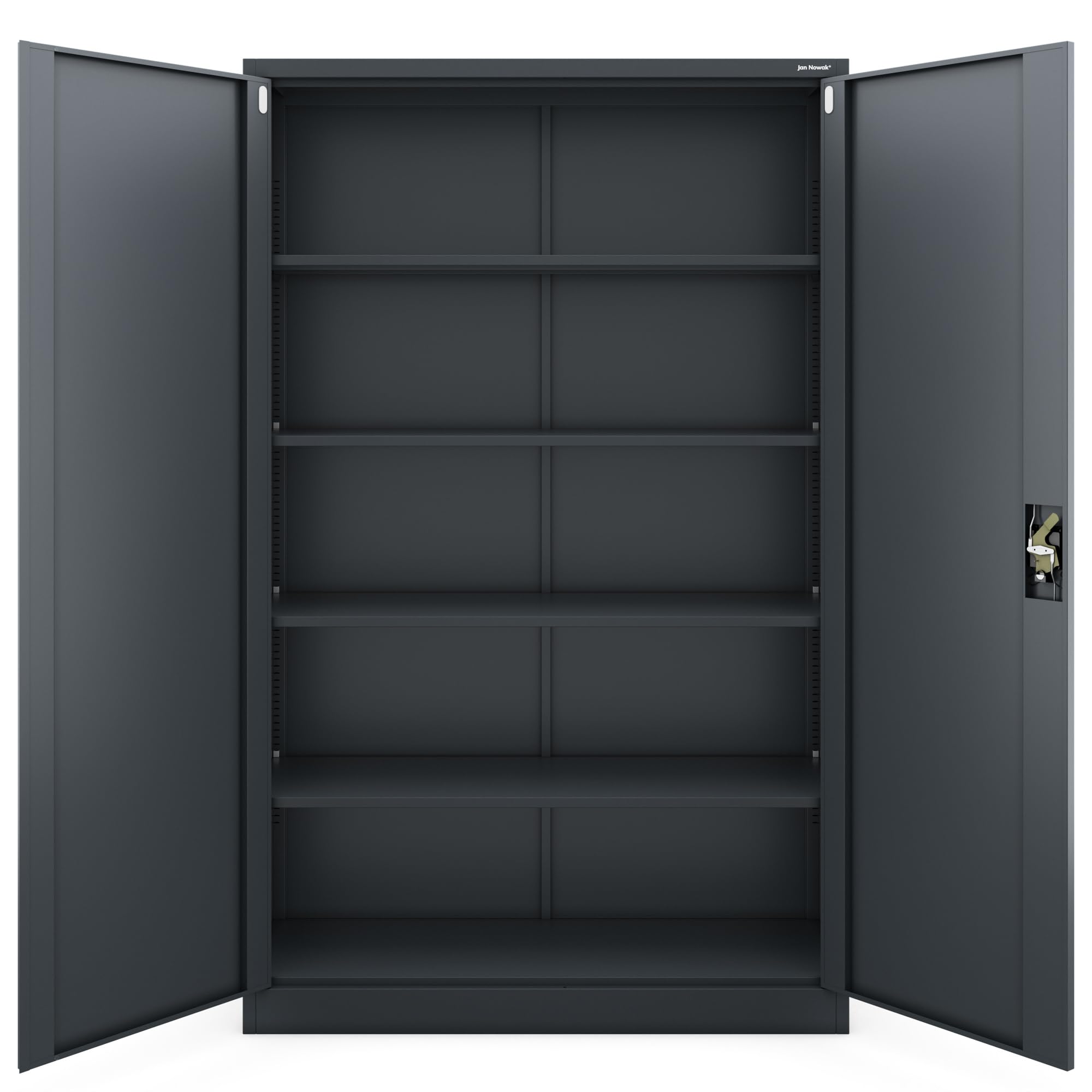 Jan Nowak Armadio da Ufficio C001 II Archivio per Officina in Metallo Verniciato a polvere Chiudibile 185 cm x 115 cm x 40 cm (Antracite)