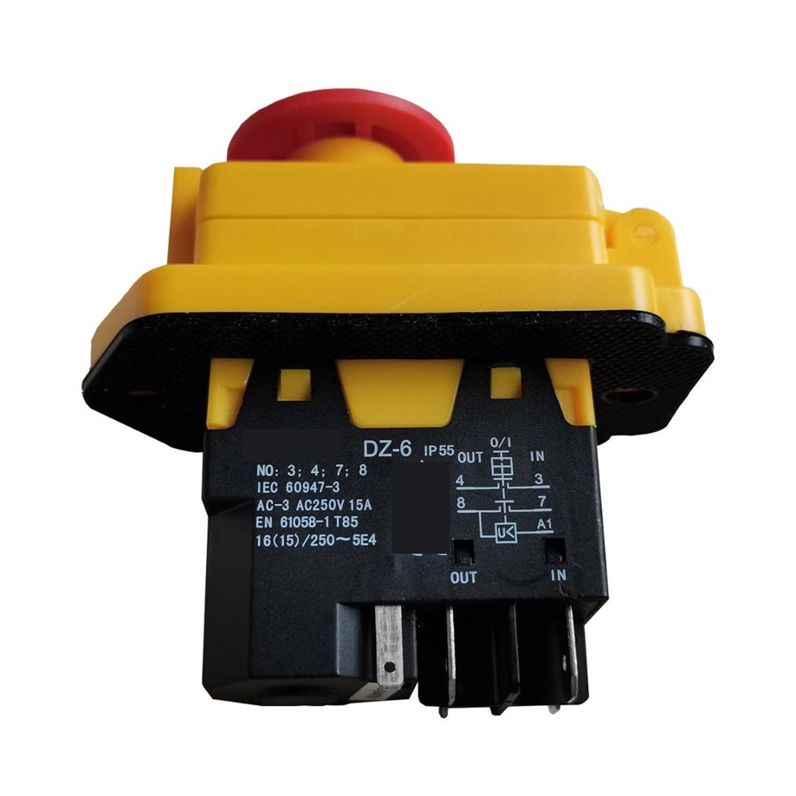 Emergency Stop Switch DZ-6 Electromagnetic Switch Emergency Stop Pushbutton Switches for Industrial Machine Tool Equipment Ac 250V 16(15) A 5E4(DZ-6E) Controls Switches