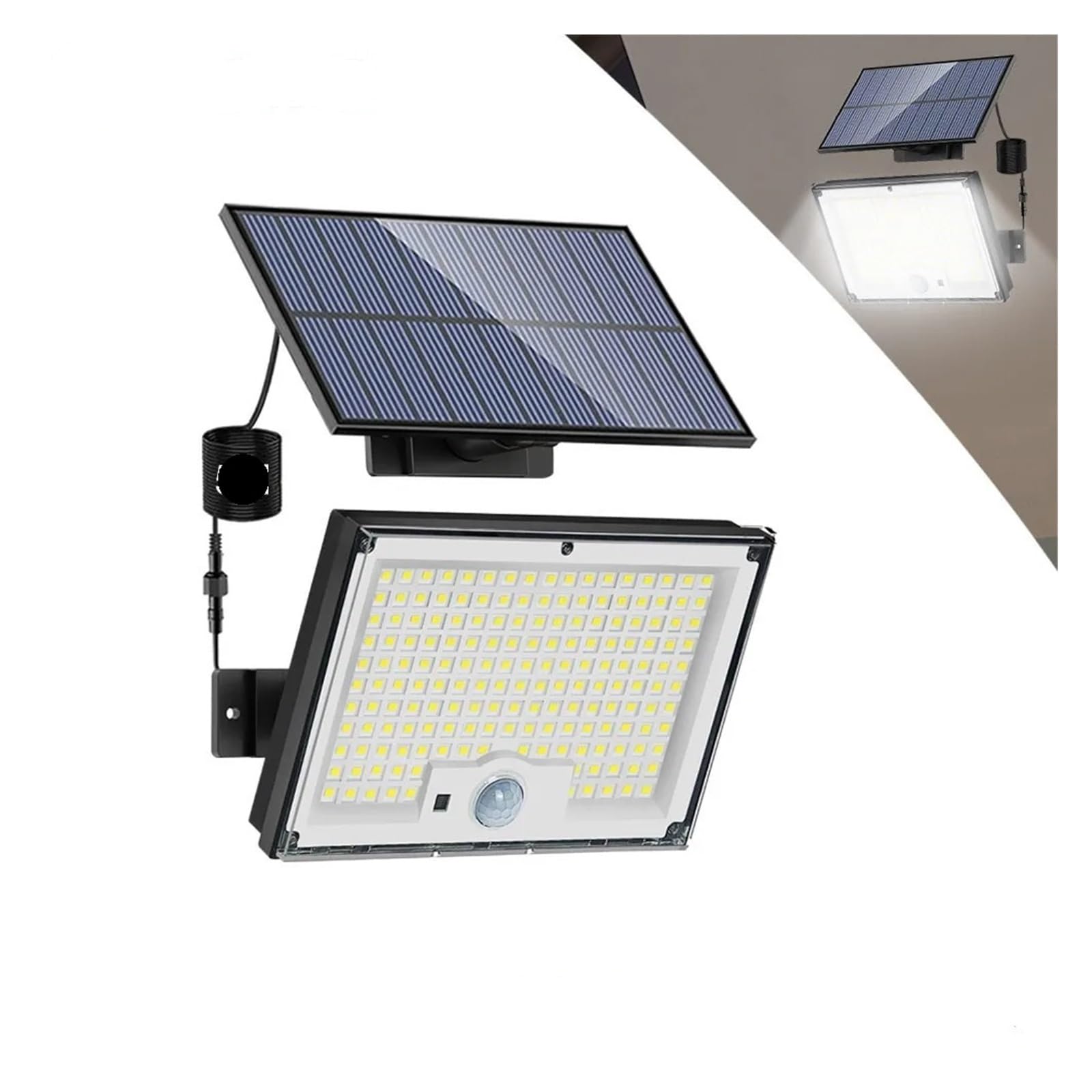 Oświetlenie zewnętrzne solarne 172 LED, 3 tryby, czujnik ruchu, wodoodporne, 318 LED, reflektory solarne, ogród, patio(238 LED 1PC)