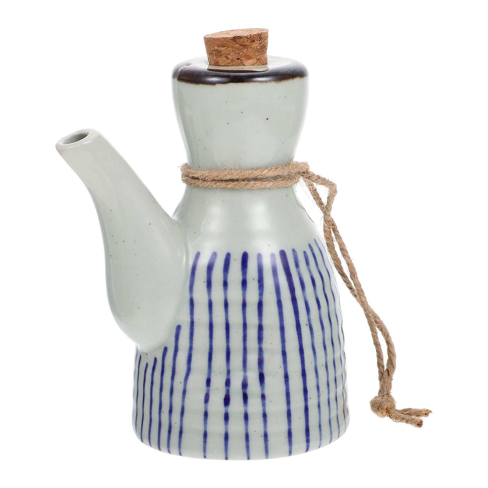 Botella de aceite de cerámica contra goteos molestos en tu cocina limpia con tapa de madera