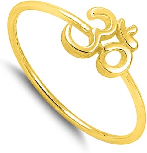 Miniatura 5 de ELIJA SU COLOR Anillo con signo Om de plata esterlina