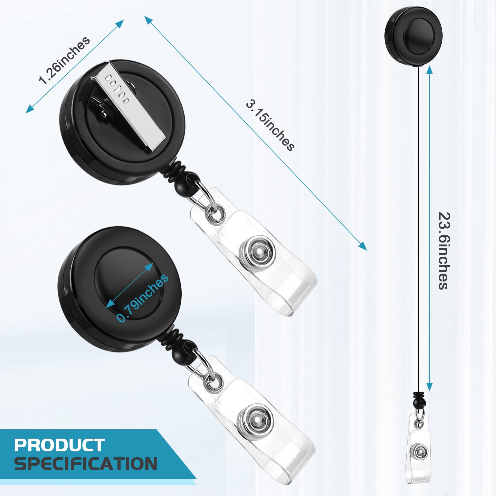 Amazon.com : 2 Pack Badge Reels Retractable with Swivel Alligator