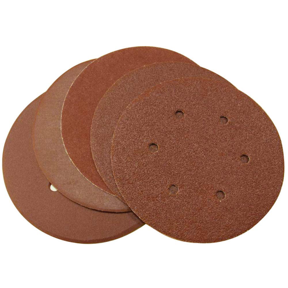 50 pezzi 6quot; Carta vetrata da 150 mm Ossido di alluminio Carta abrasiva per legno Gancio per disco abrasivo e amp; Grana ad anello 60 80 120 180 240 Strumenti Accessori, h, Grana 60