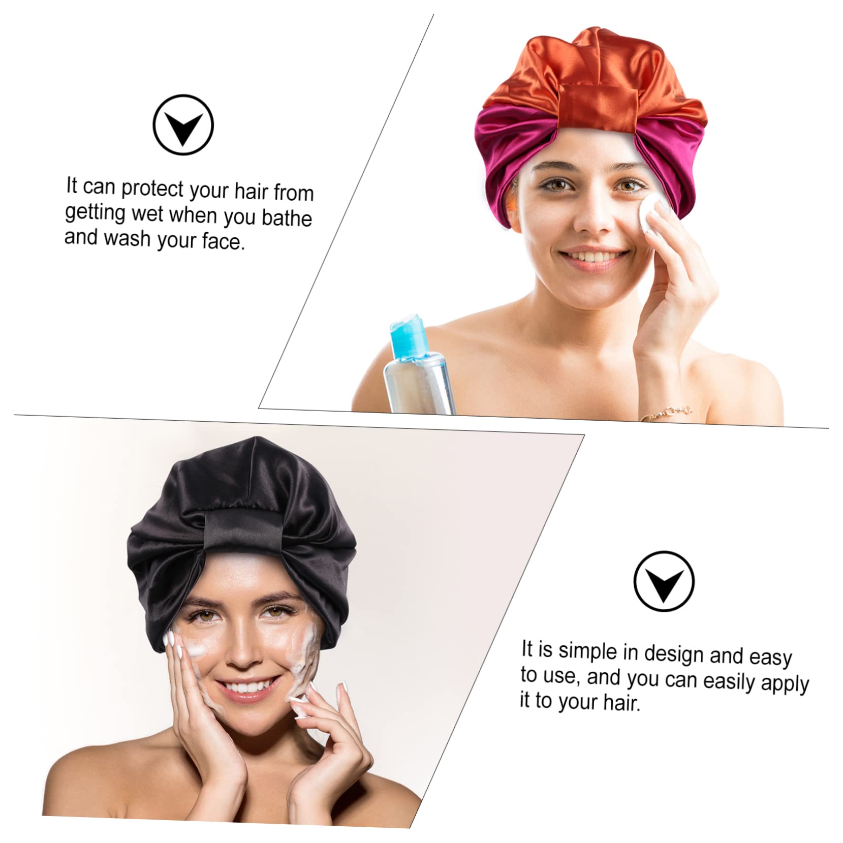 FRCOLOR 6piezas Gorro De Satén Elástico Para Cuidado Del Cabello Para Mujeres Cómodo y Estiloso Para Dormir y Salir