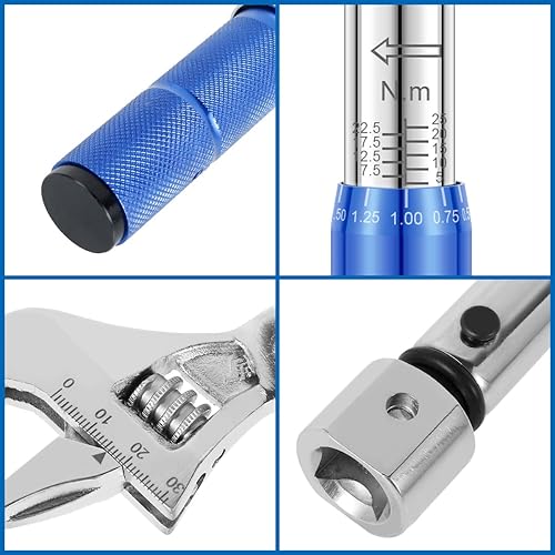 Miniatura 3 de HOTBEST Llave dinamométrica ajustable, 5-25 NM, mandíbula ajustable de 1.181 in, llave dinamométrica de extremo abierto, llave de cabeza