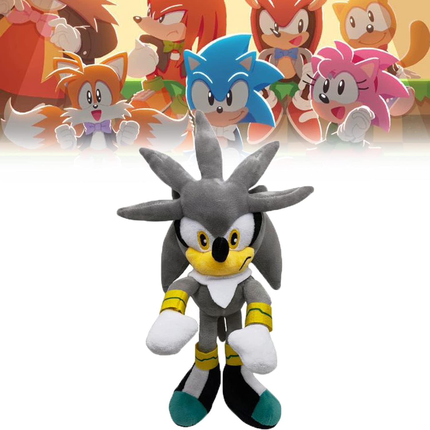 Sonic Exe Plush, New Evil Sonic Plush Doll, Classic Sonic/Silver The Hedgehog/Shadow The Hedgehog/Knuckles The Echidna/Miles Prower/Amy Rose, for Cartoon Sonic Fans (E)
