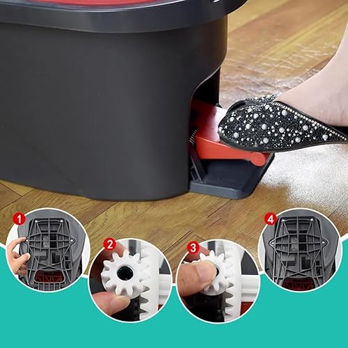 Miniatura 4 de Reemplazo de escoba de pedal de trapeador fácil, rodamiento de trapeadores unidireccionales para ViledaO-Cedar Easywring RinseClean reemplazo (3