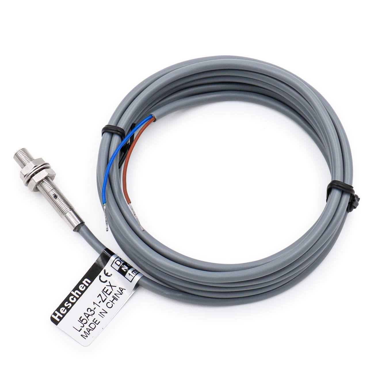 Heschen M5 Inductive Proximity Sensor Switch Shield Type LJ5A3-1-Z/EX Detector 1mm 10-30VDC 100mA Normally Open(NO) 2 Wire