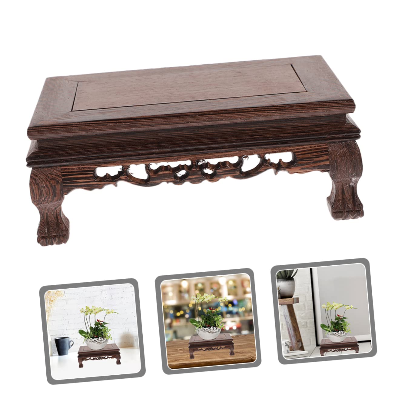 MAGICLULU Holzschemel als Präsentationssockel für Pflanzgefäß Stabil und Robust für Innenbereich im Wohnzimmer und Garten