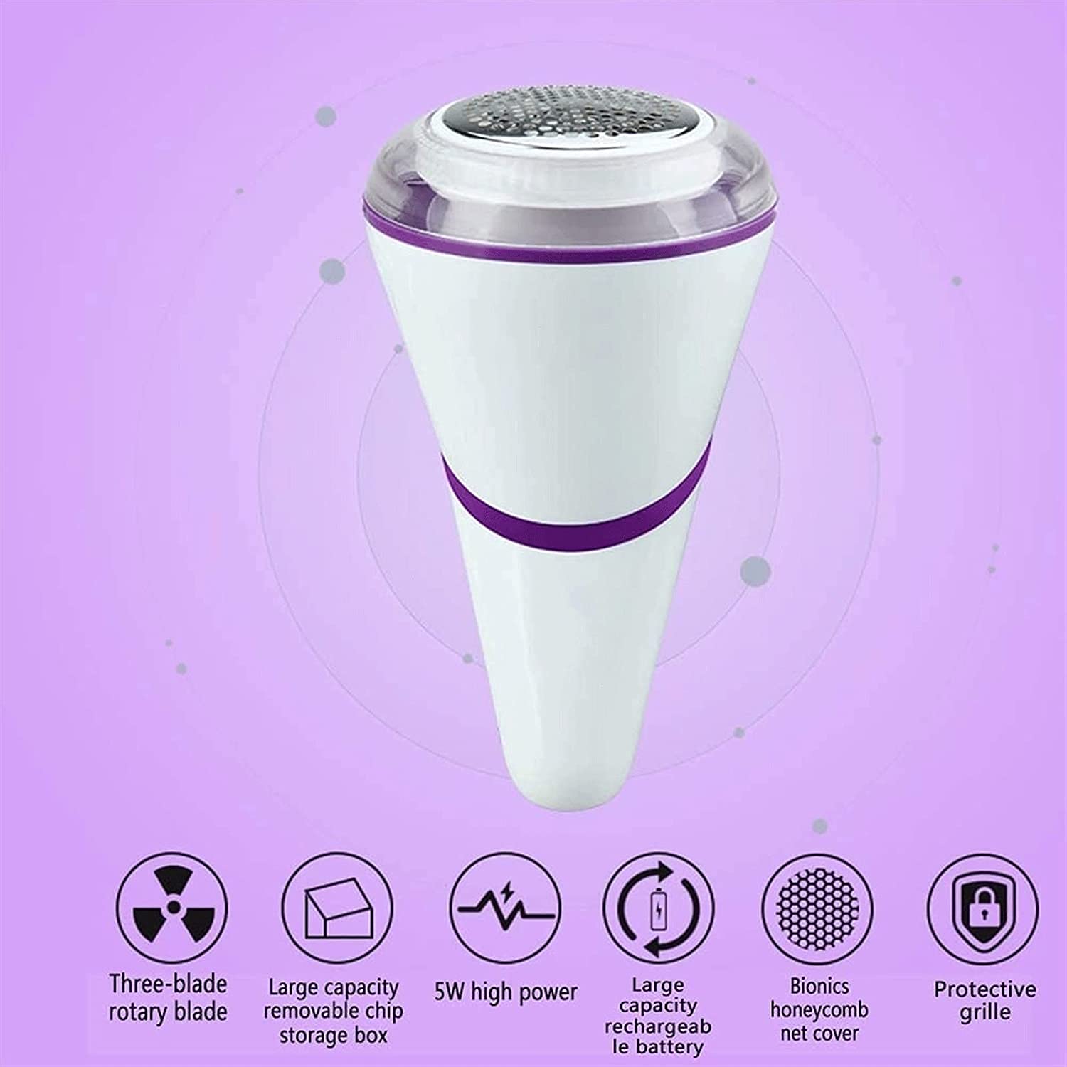 Rasoio di rimozione della Lint,Rasoio del Tessuto USB Reboisable Shaver Shaver Fuzz Remover con Pennello Pulito,Design Manico ergonomico