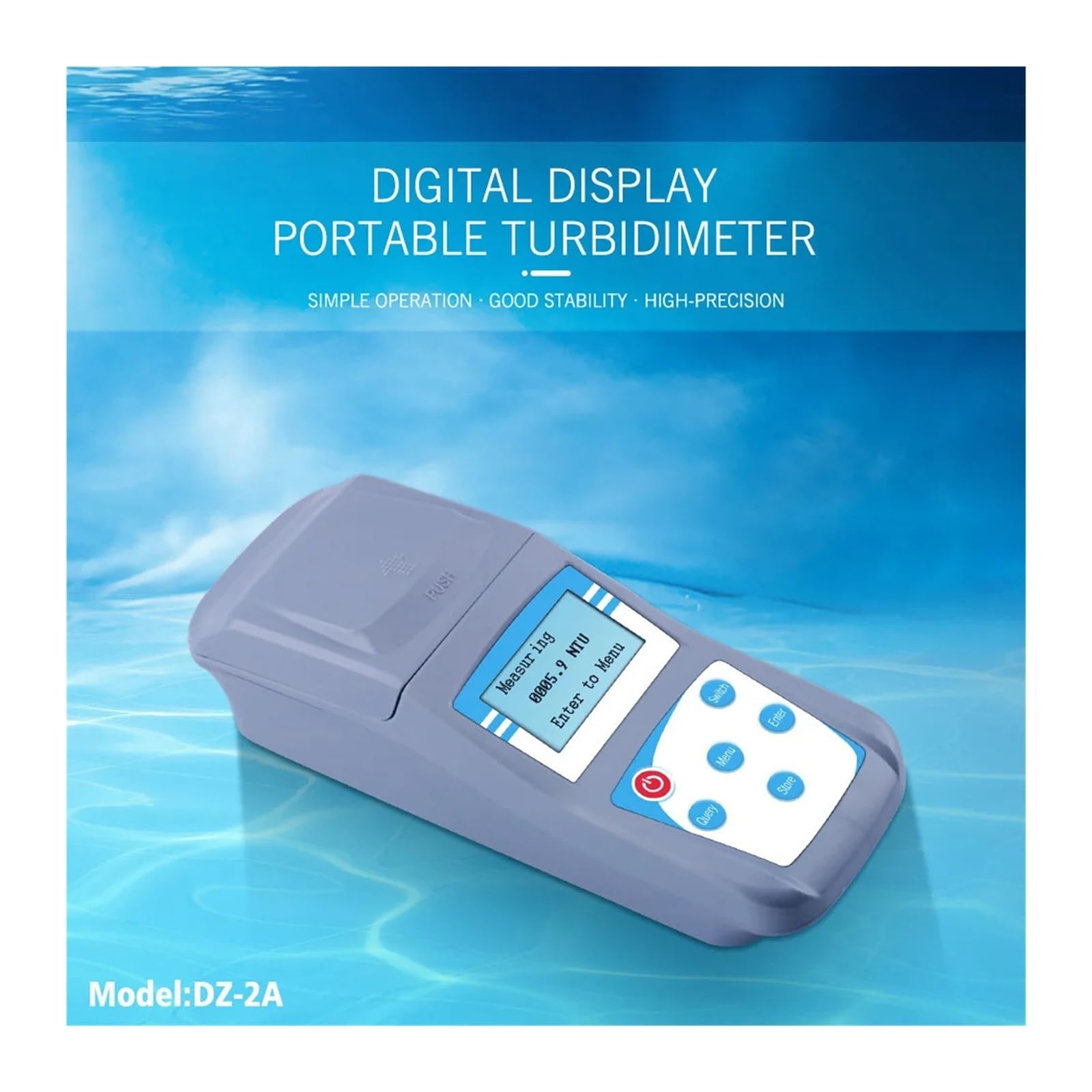 Comprobador digital de turbidez 0-1000 NTU, turbímetro retroiluminado LCD portátil para tratamiento de aguas residuales y piscinas, medición precisa de la calidad del agua