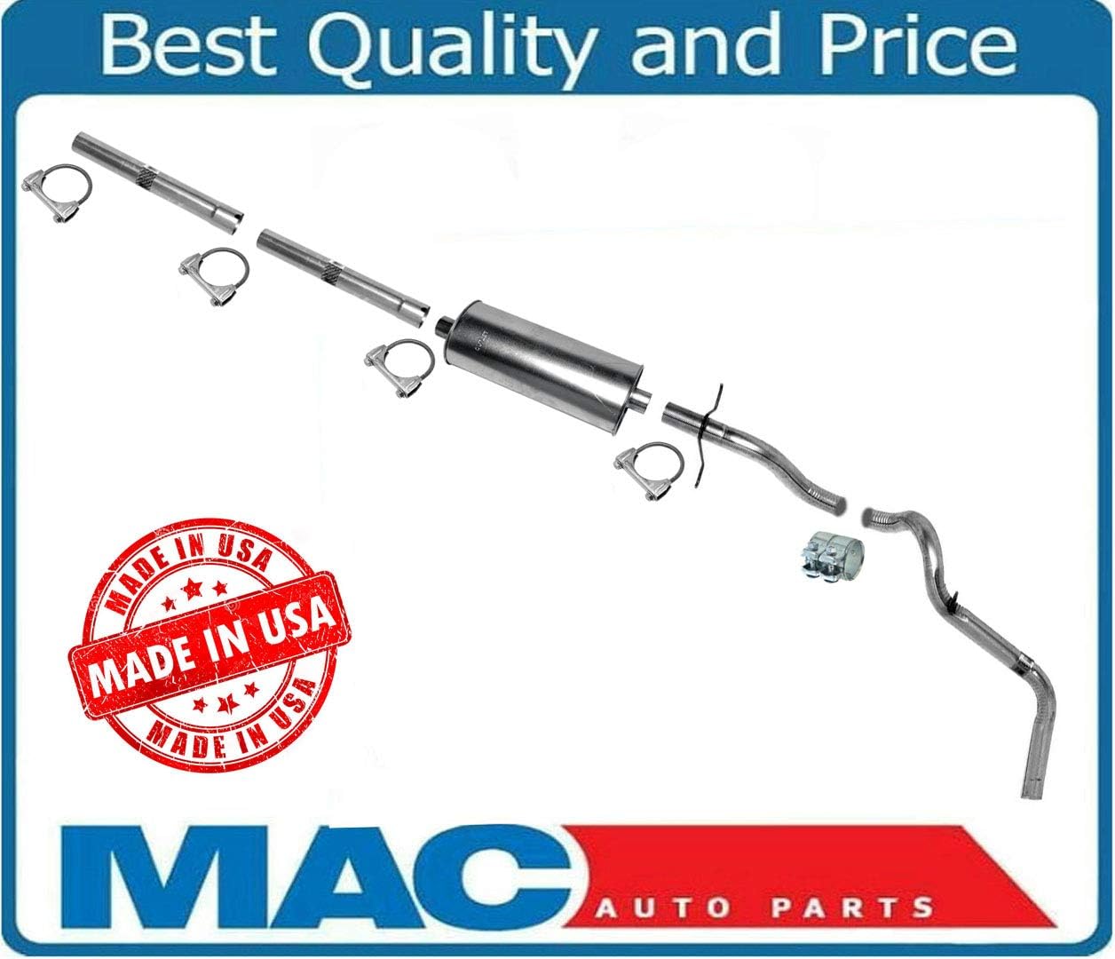 Replacement Parts For 1998 1999 2000 2001 Ford F150 4.2L 4.6L 5.4L Muffler Exhaust System 120 & 139 Inch W/B