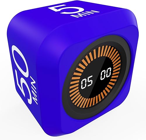 Temporizador visual de cubo giratorio de 5, 25, 10 50 minutos preestablecido + cuenta regresiva personalizada, temporizador de productividad de